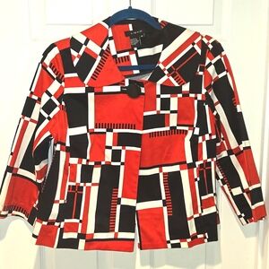 Light Brand Red-Black-White Pattern Jacket Size M